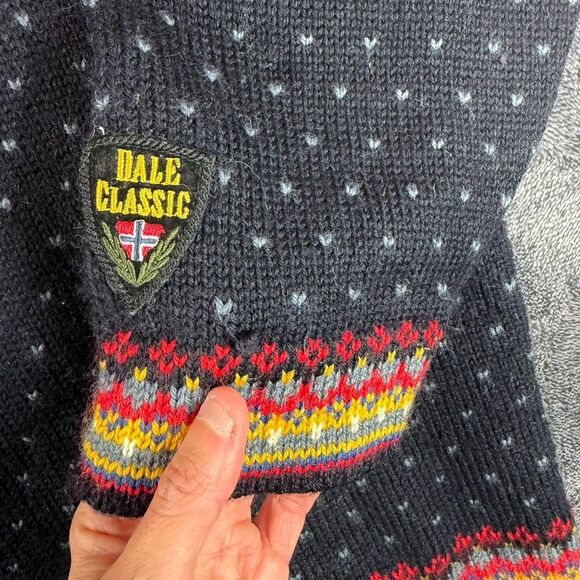 Vtg Dale Of Norway Pure New Wool 1/4 Zip Knit Sweater Fair Isle Nordic Men's XL - Picture 5 of 13